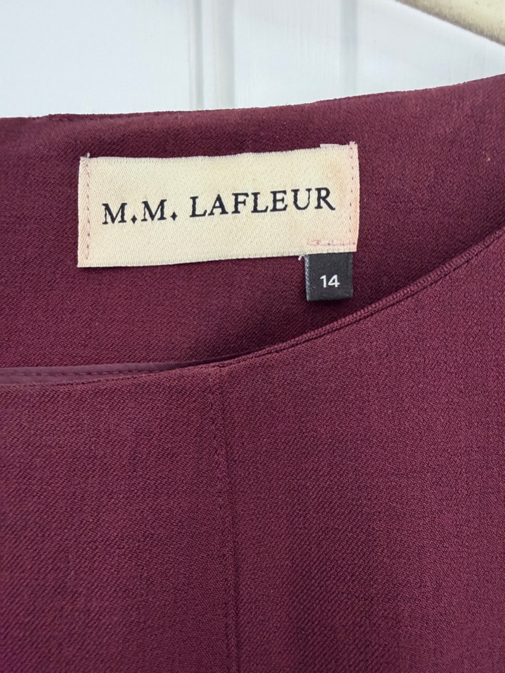 MM Lafleur Etsuko Claret Midi Sheath Dress with Slim Tan Belt - Picture 3 of 7